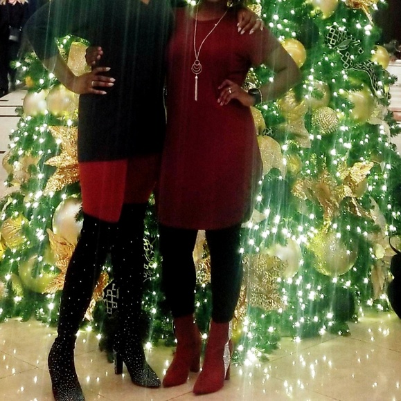 Black Suede Rhinestone Ankle Boot - Picture 5 of 6